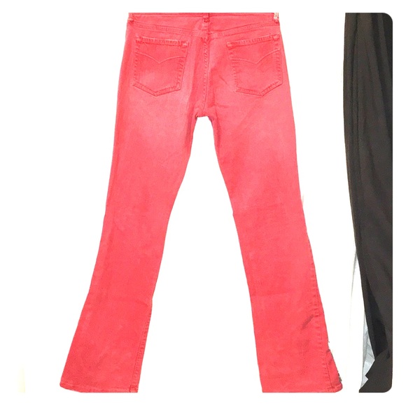 stars & stripes red patchwork flared vintage skinny jeans - Picture 2 of 8